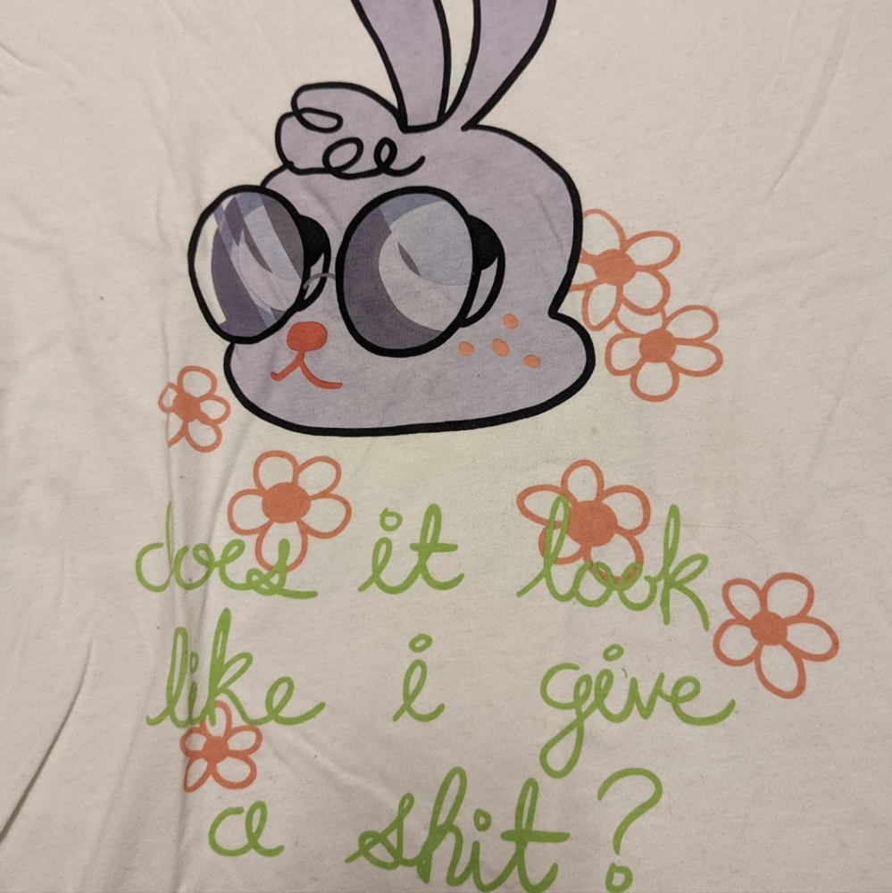NWOT! DROPDEAD Does It Look Like I Give A Sh*t! Bunny Tee